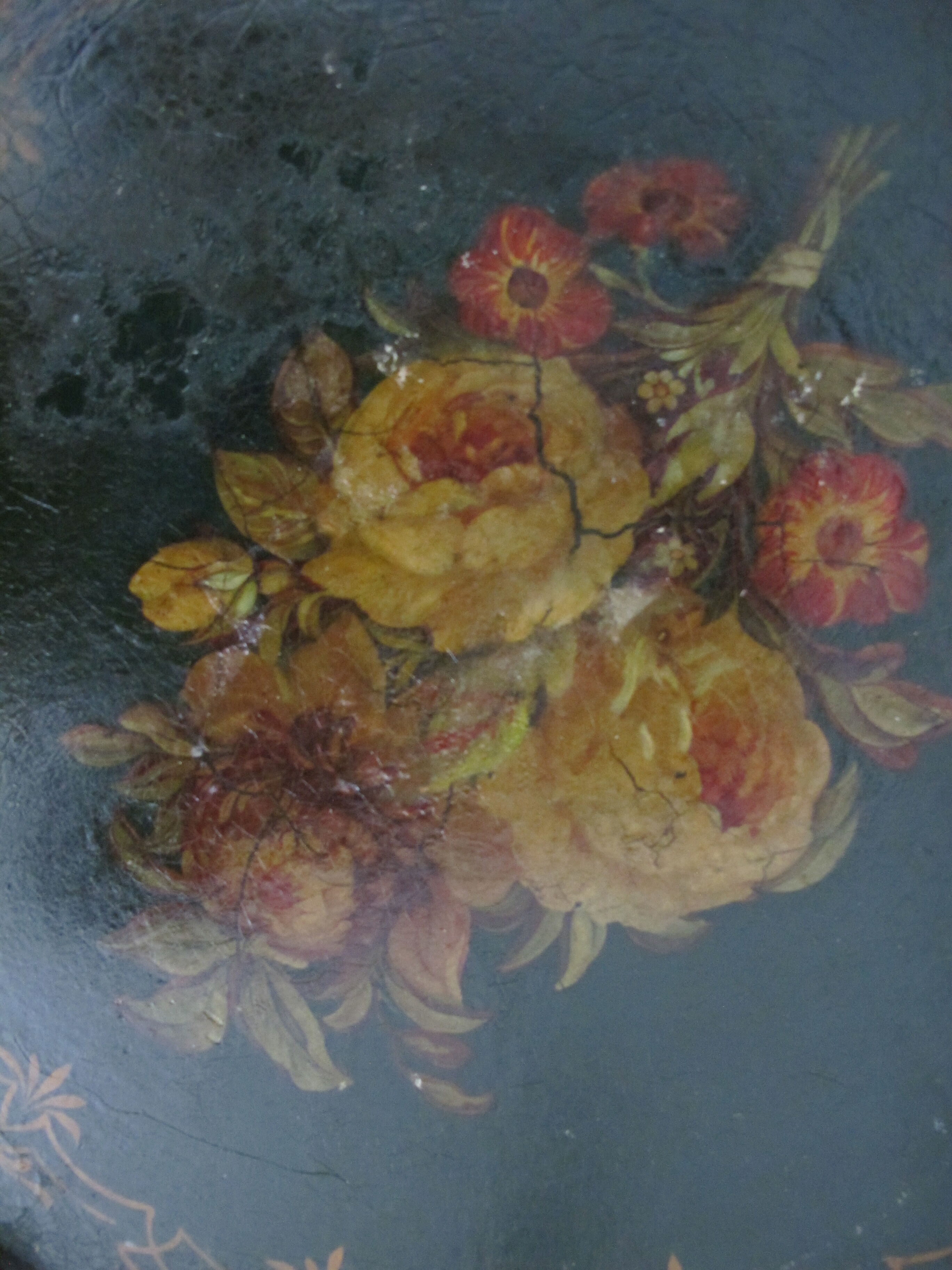 Napoleon III painted metal tray