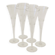 Set of 6 engraved crystal champagne flutes, Handmade, 1960