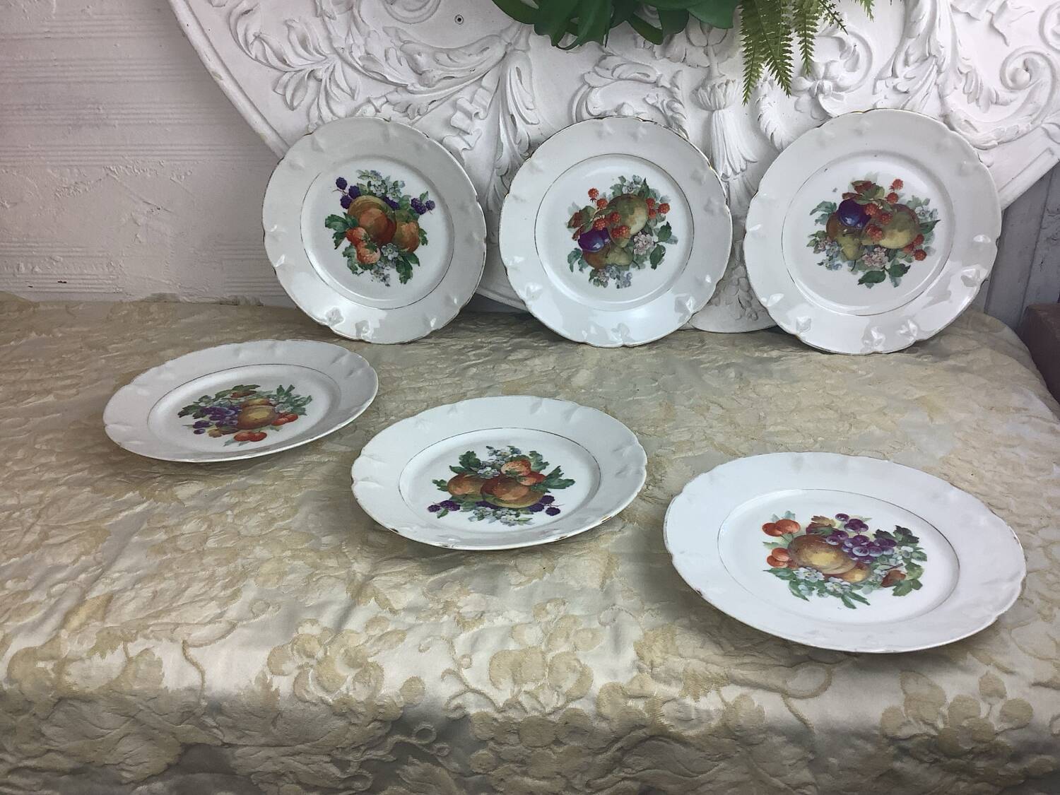 6 dessert plates Limoges porcelain