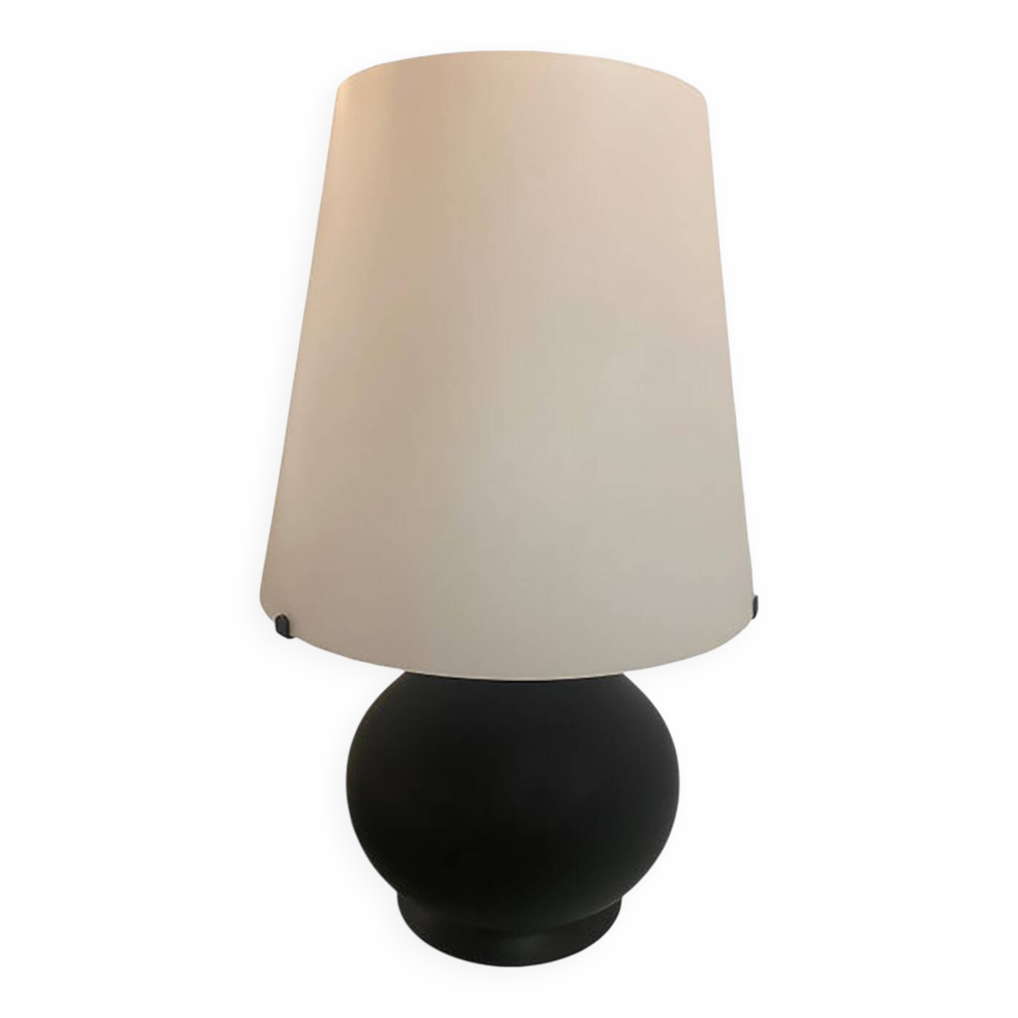 Contemporary Murano Style White and Black Glass Table Lamp