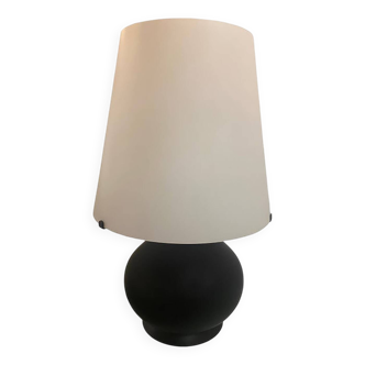 Contemporary Murano Style White and Black Glass Table Lamp