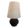 Lampe de table contemporaine en verre blanc et noir de style Murano