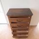 Antique chest of drawers with 5 wooden drawers.