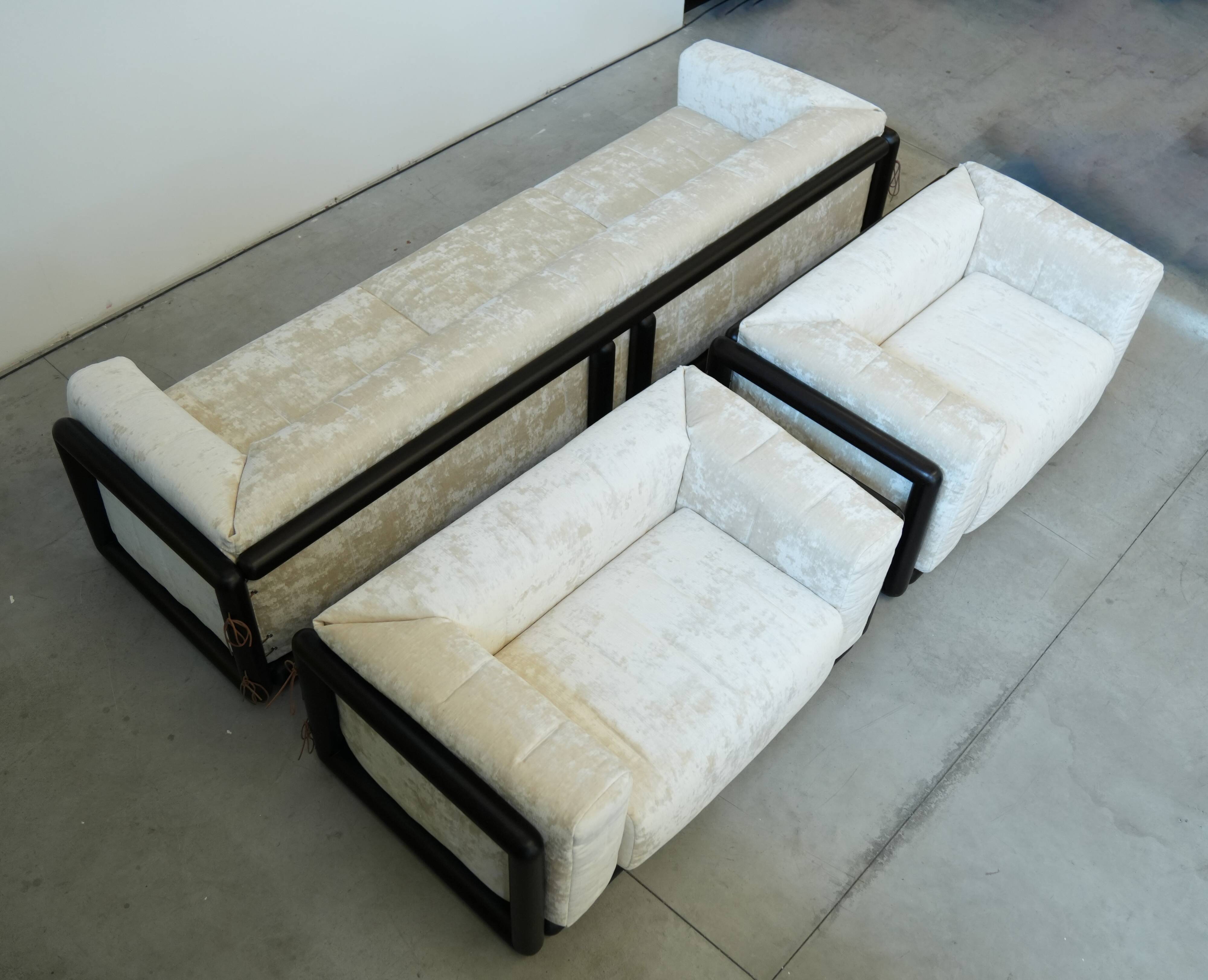 1973 “Cornaro” Sofa & Armchair Set by Carlo Scarpa for Simon