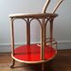 Bamboo and formica wheels serving table
