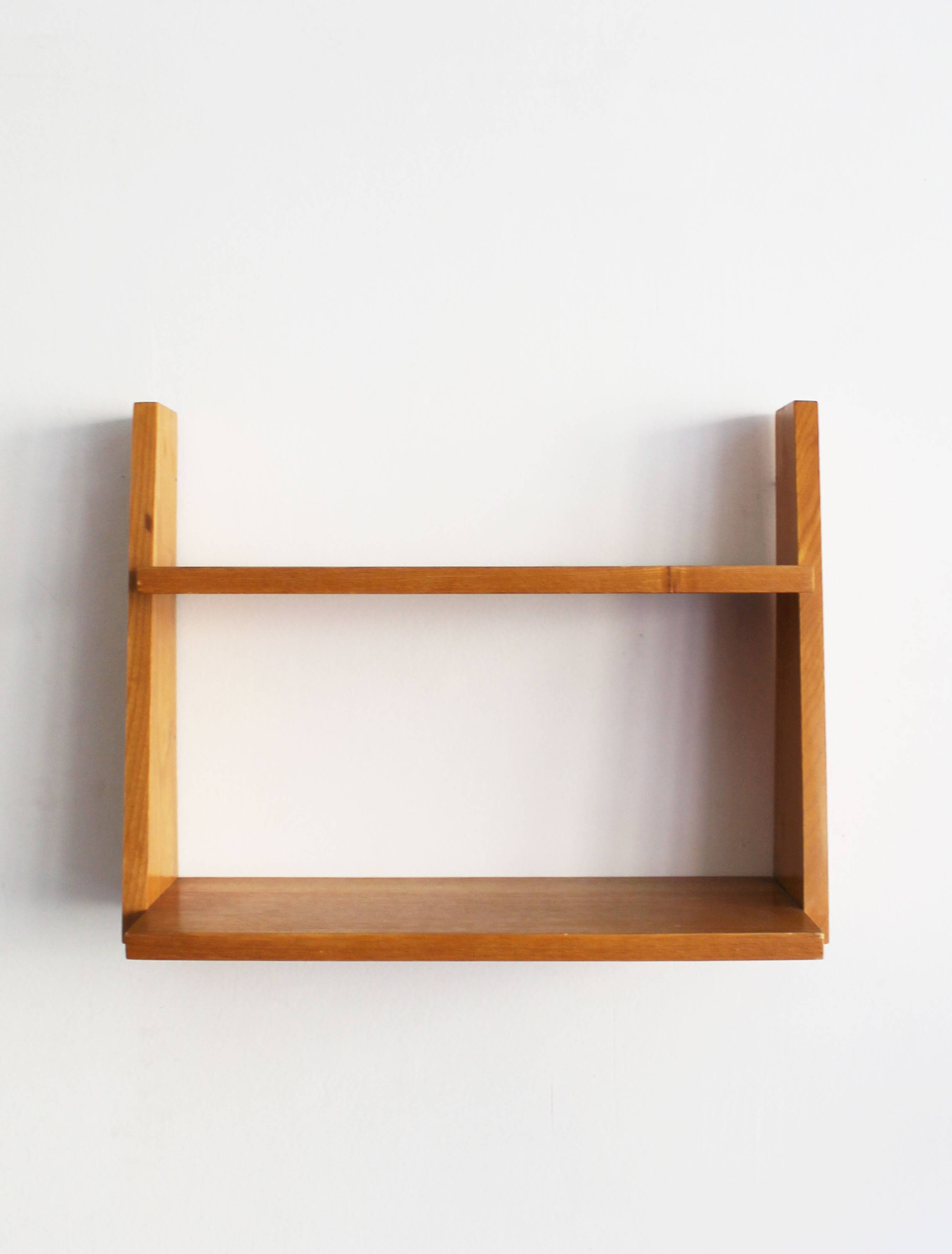 Vintage Wall Shelf in Beech, Czechoslovakia, 1960s