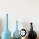 Large Italian vase in turquoise opaline from the 1960s.