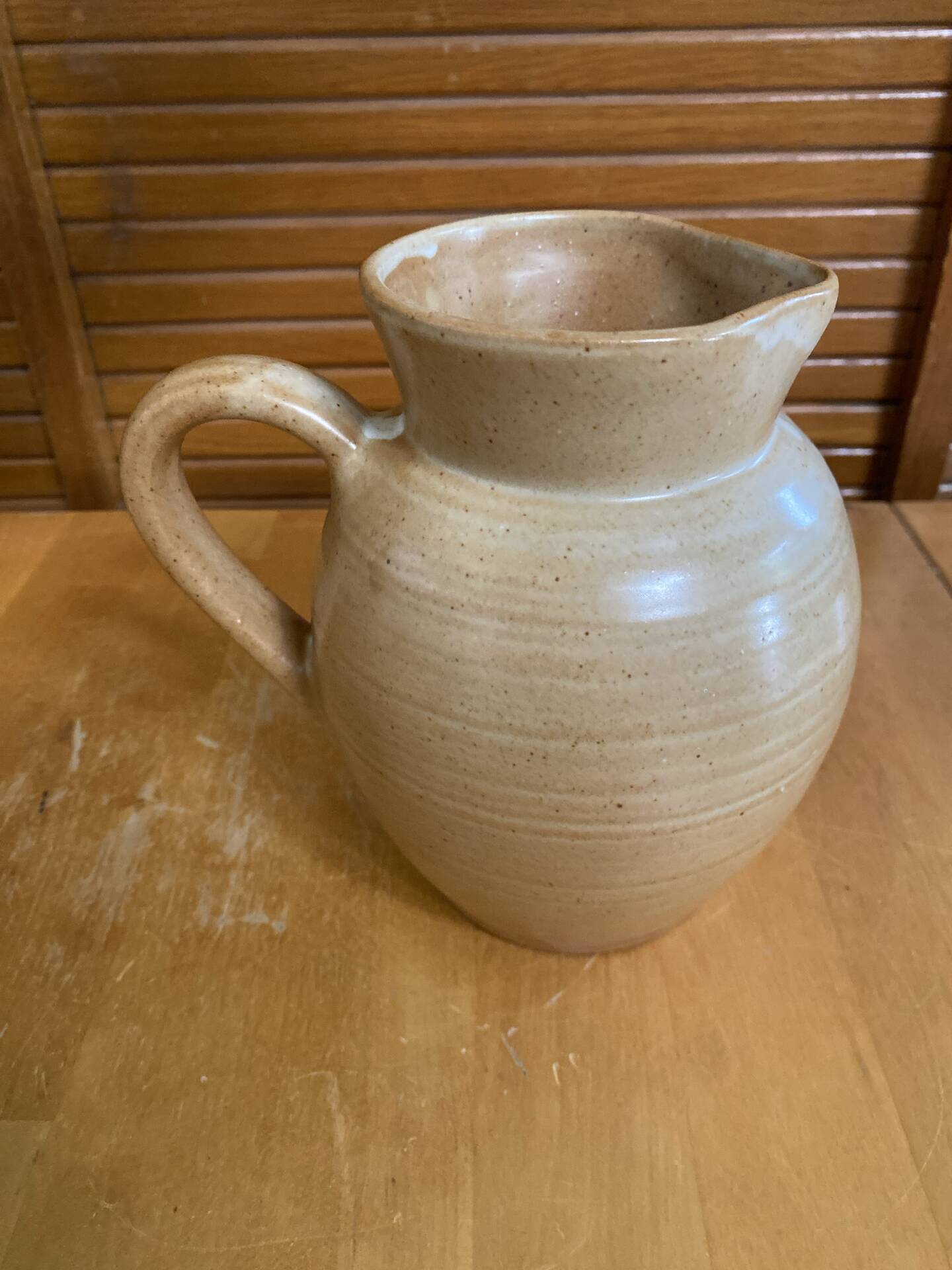 Old pichet gres village beige 1960s made in france vintage #e33