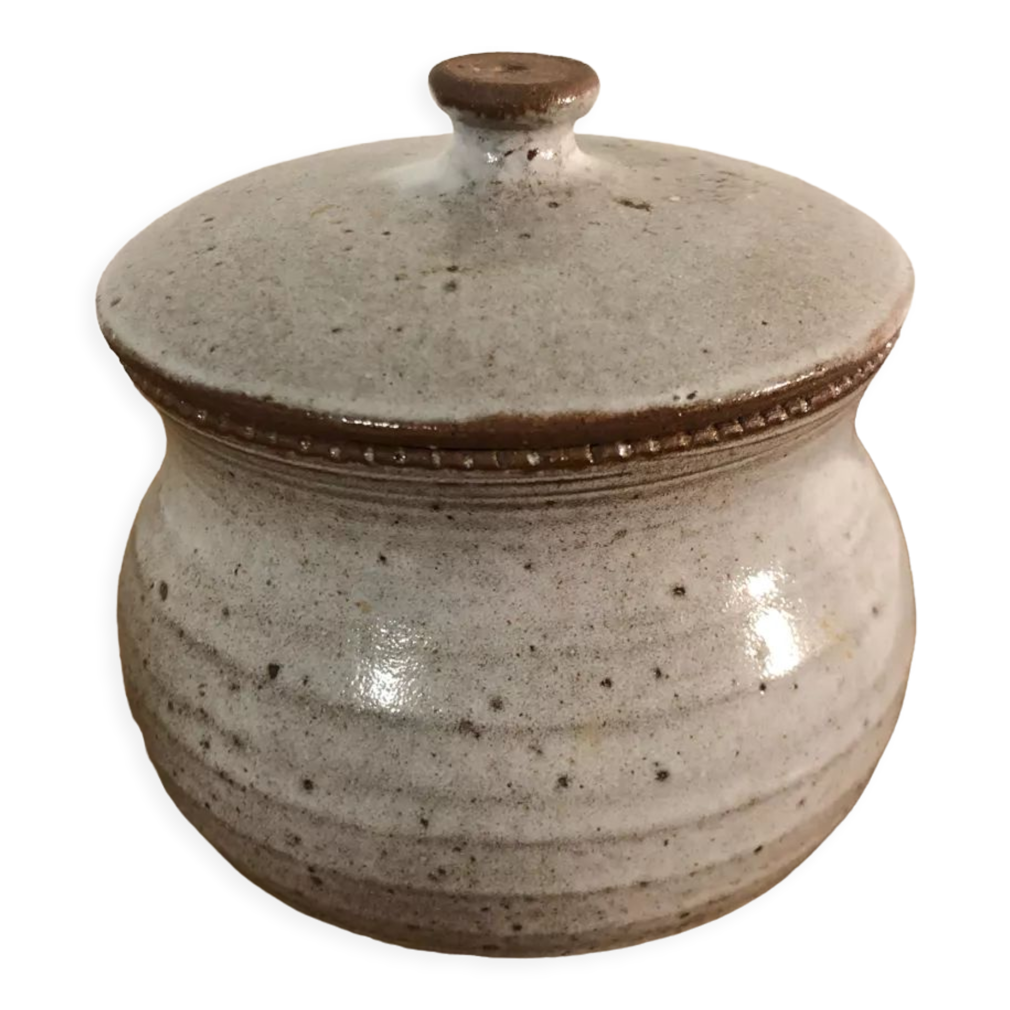 Sandstone pot signed by the owl by Norbert Pierlot