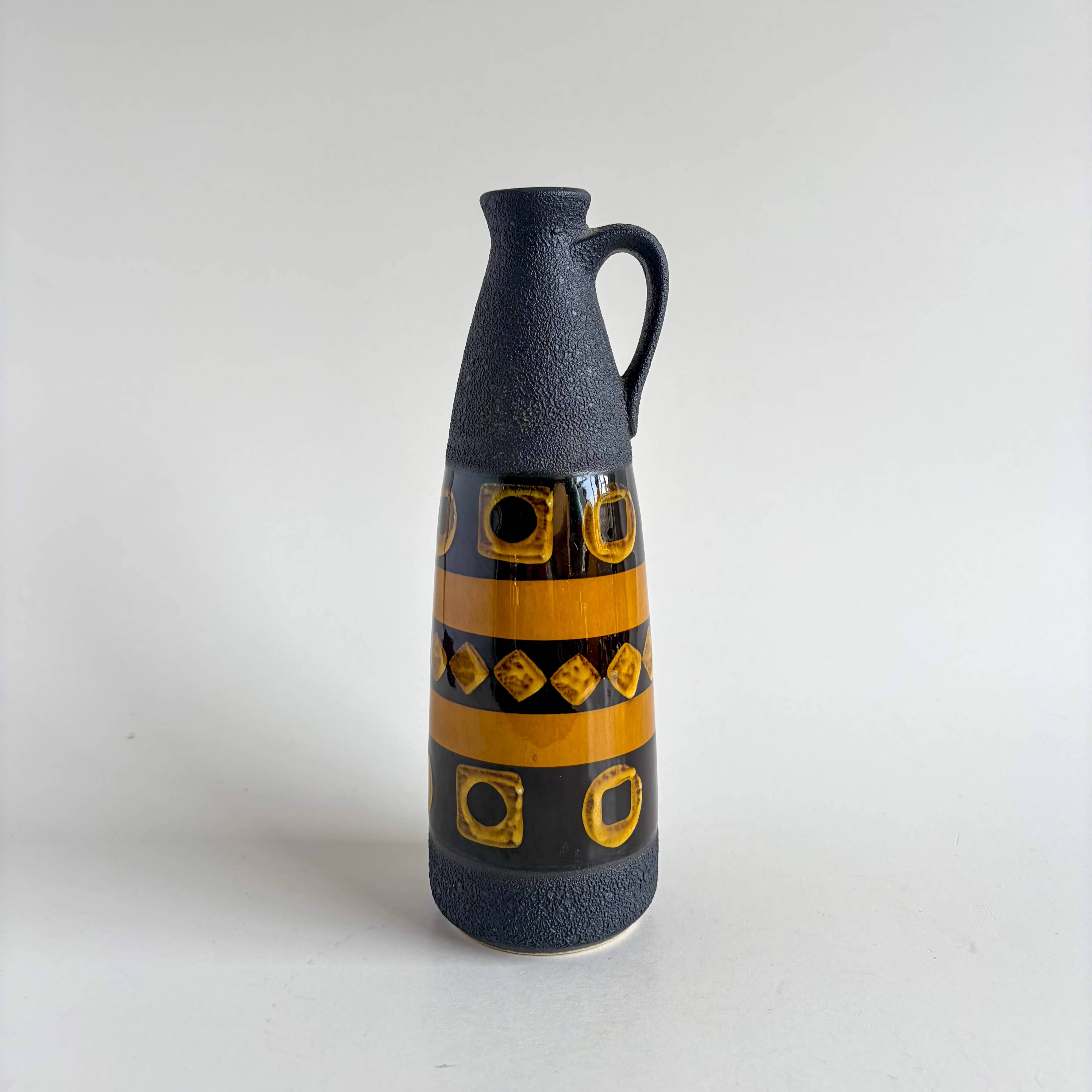 Vase West Germany black and amber