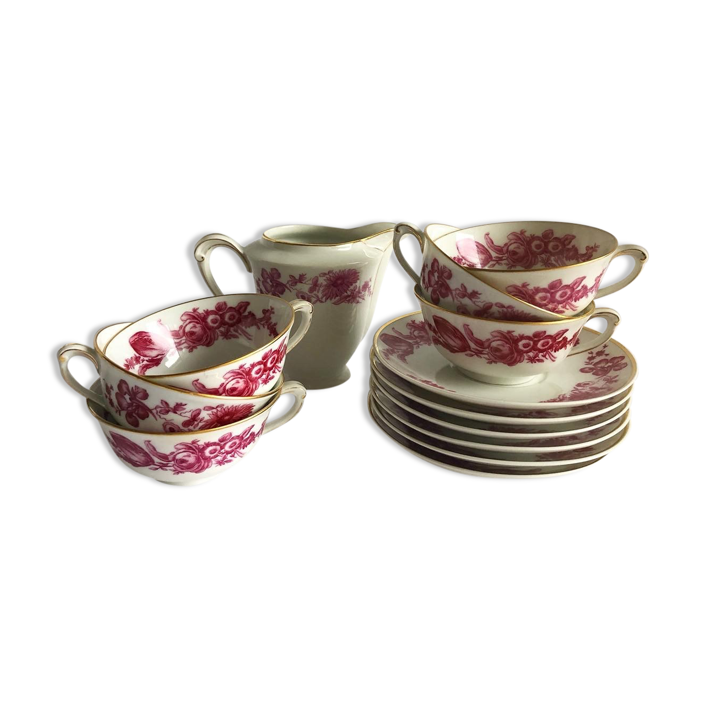 Limoges fine porcelain cup and under cup