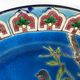 Longwy enamel blue plate bird and peony pattern