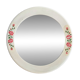 Vintage round mirror Syla model 6131 with rose decoration.