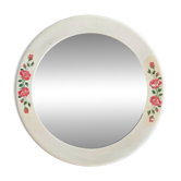 Vintage round mirror Syla model 6131 with rose decoration.