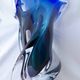 Vase en verre bleu