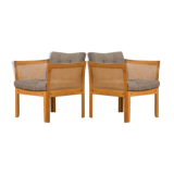 Pair of rattan Plexus armchairs by Illum Wikkelsø for Silkeborg Møbelfabrik, 1970s