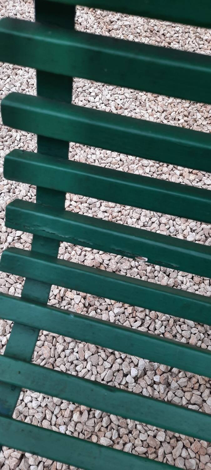 Garden bench with cast iron base