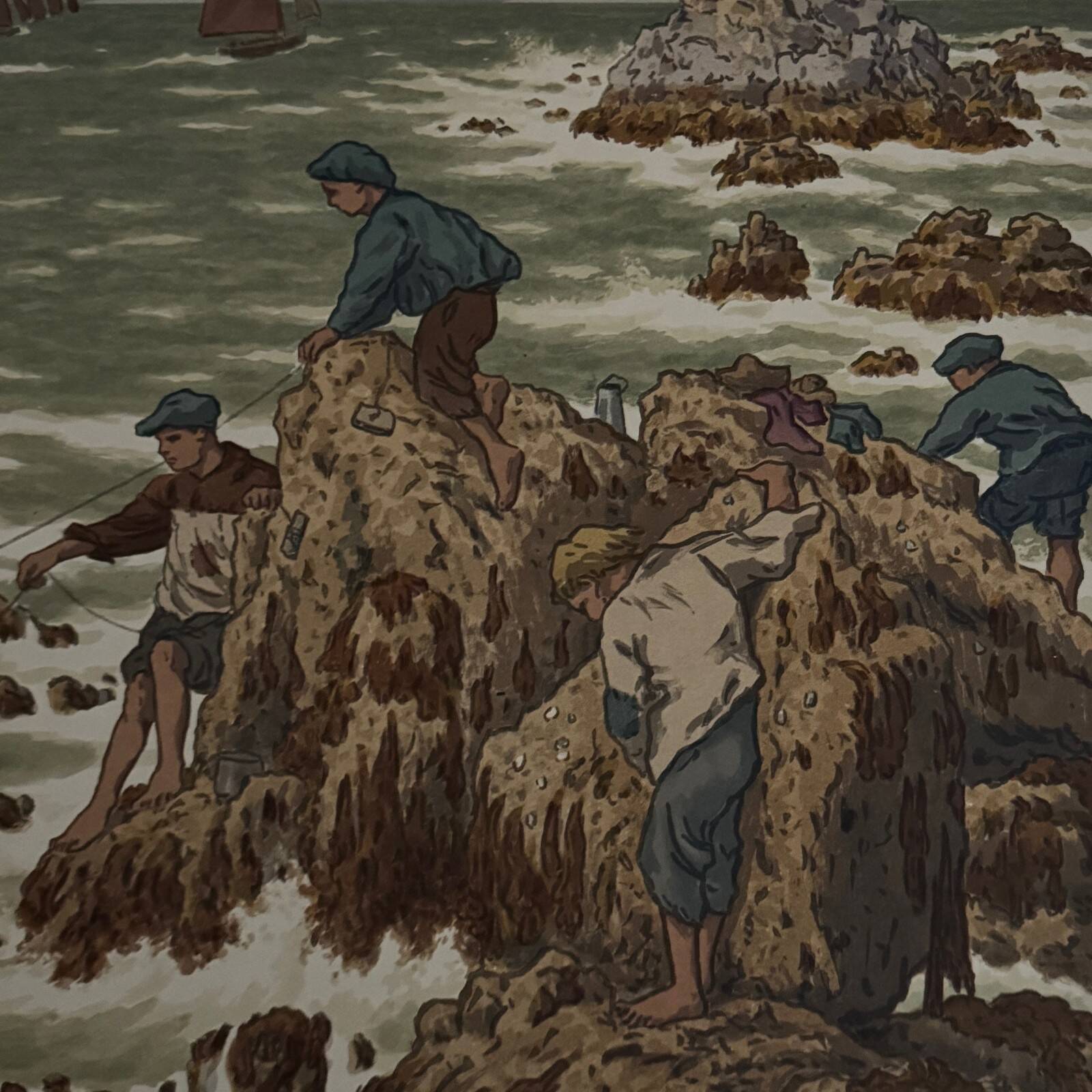 Lithographie par Henri Rivière Au Vent de Noroît - Les Mousses