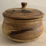 Pot ancien et son couvercle Poterie de la Colombe en grès 1975