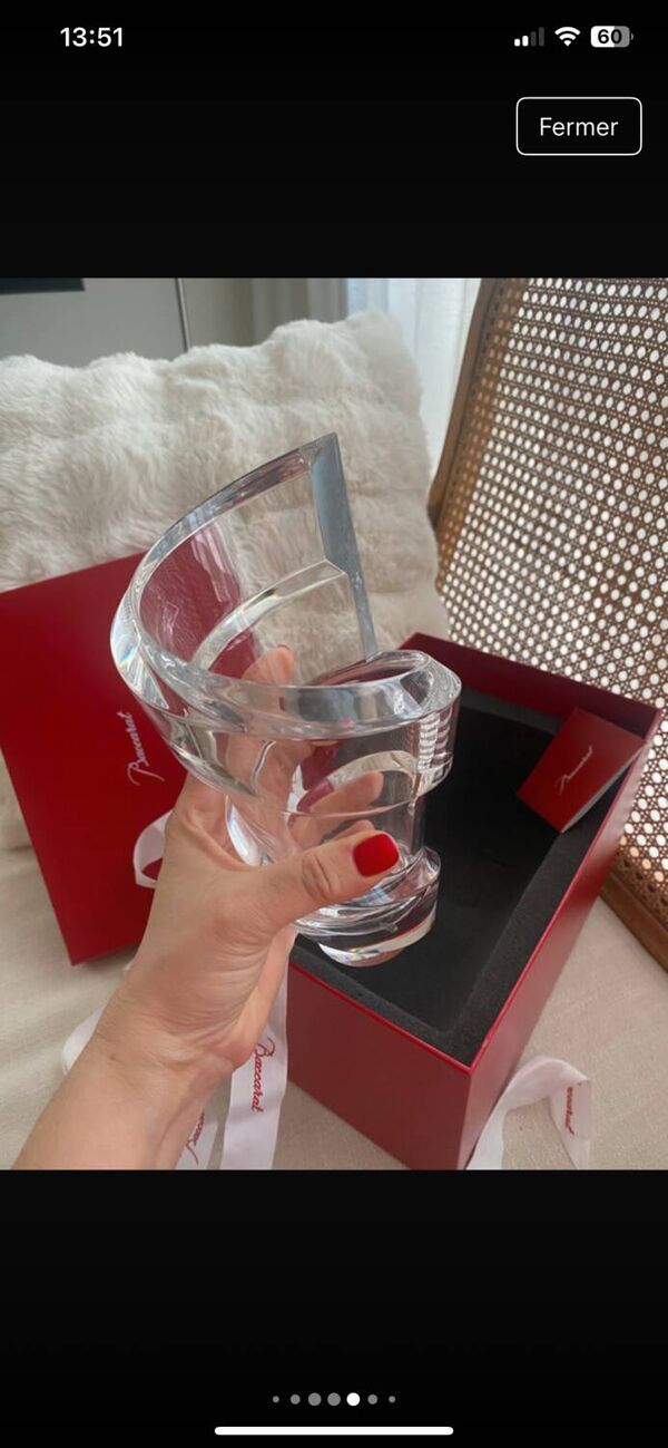 Vase Baccarat spirale rare