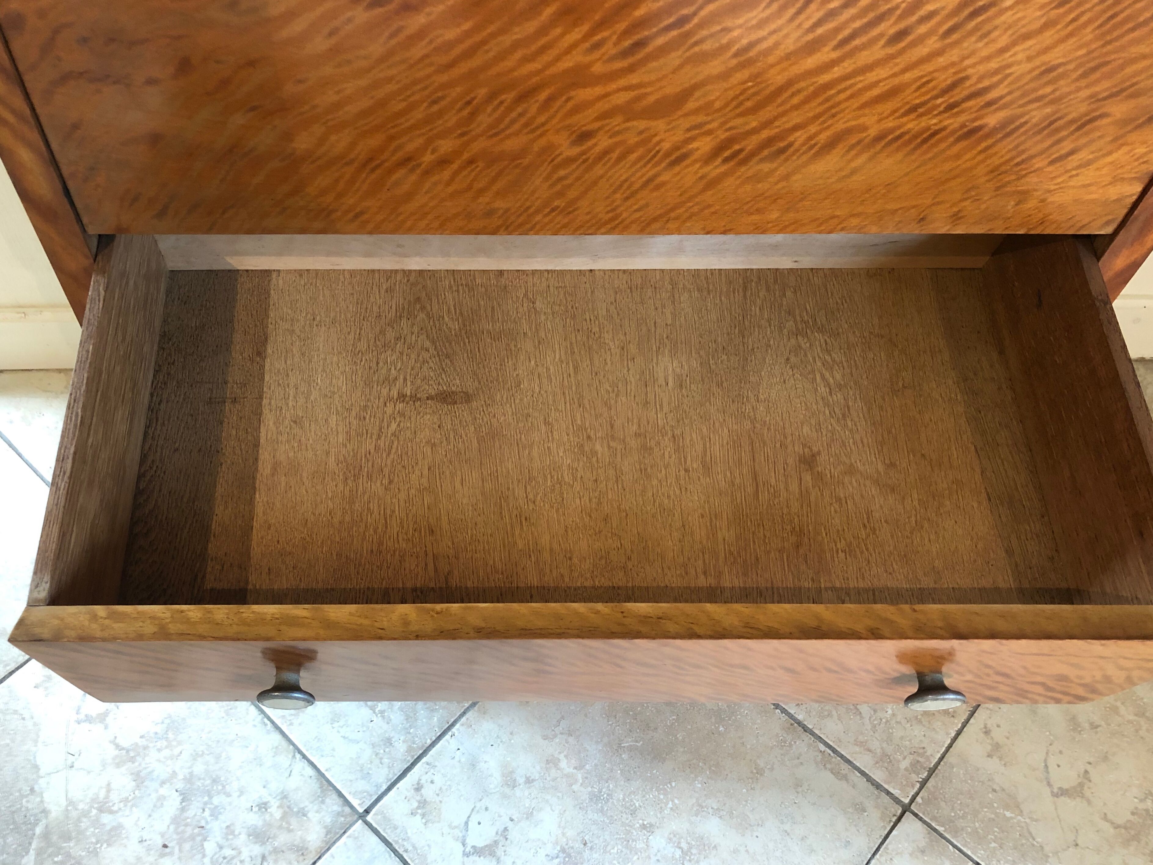 Storage unit art deco style in burled satinwood