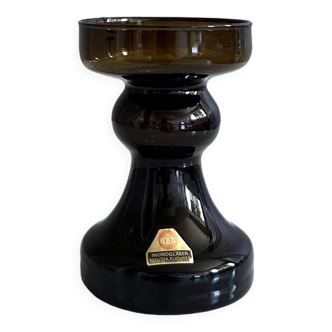 Mid Century candle holder, Ingrid glass candlestick, 60's home decor