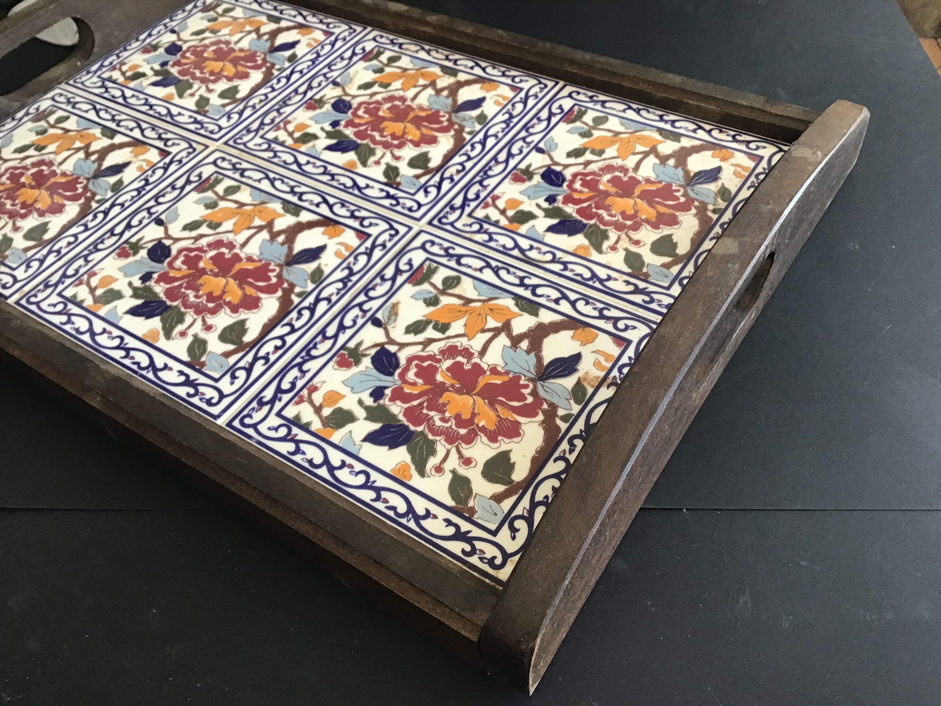 Gien earthenware tile tray