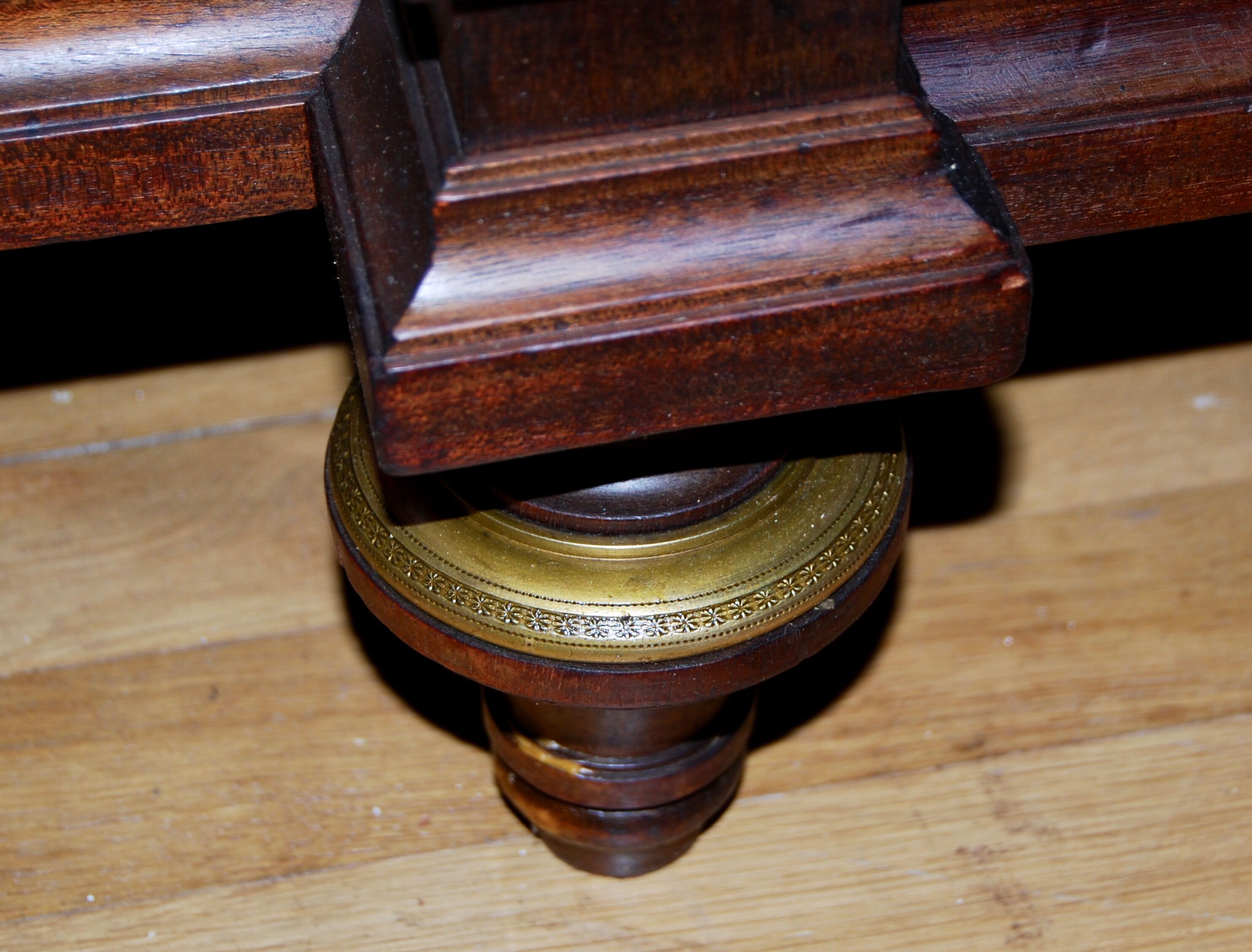 Large Empire library in solid mahogany, late nineteenth century