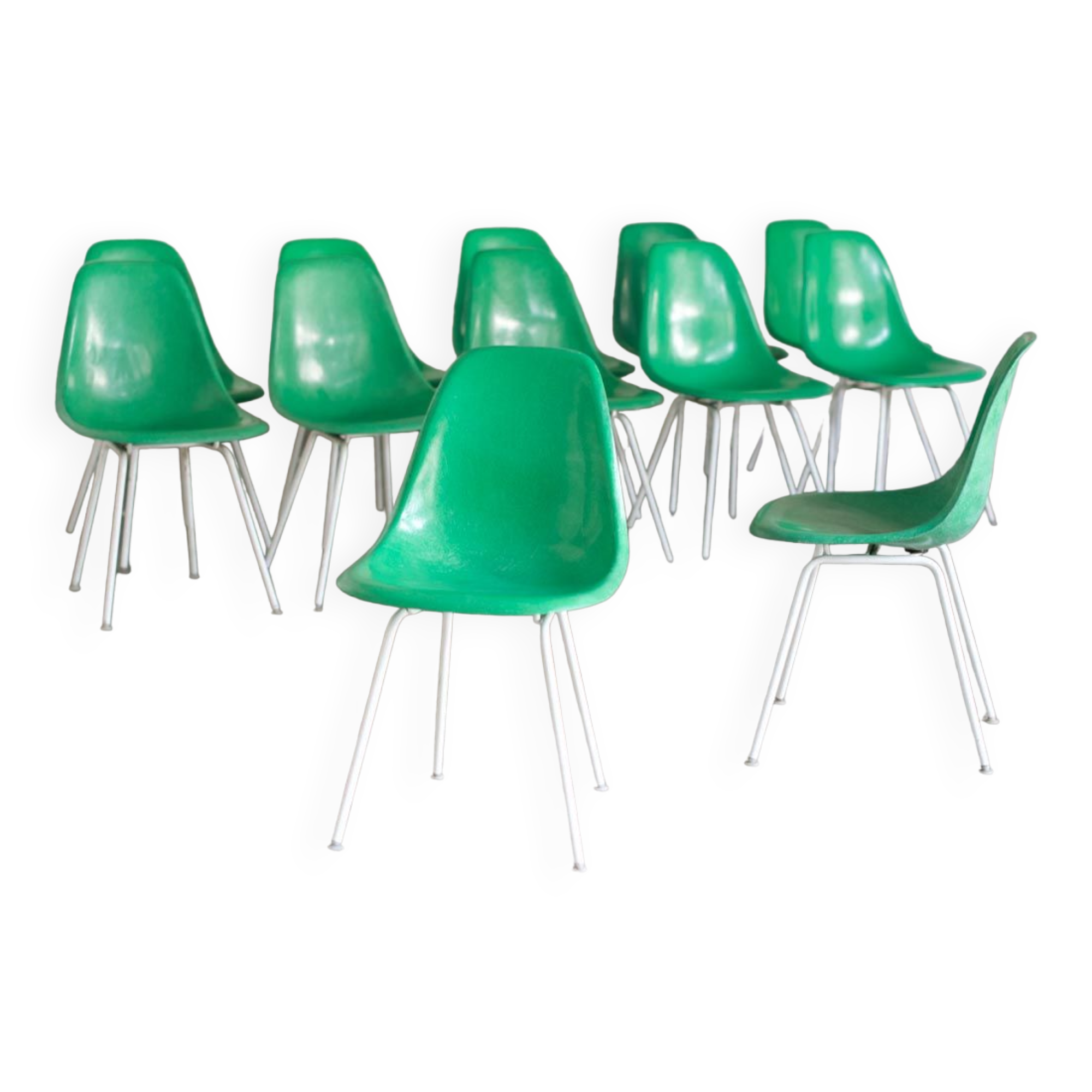 12 Vintage DSX Chairs Fiberglass Charles and Ray Eames / Herman Miller 1960'