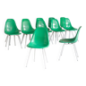 12 chairs green DSX by Charles and Ray Eames / Herman Miller 1960