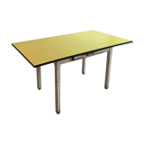 Yellow Formica kitchen table, 1960