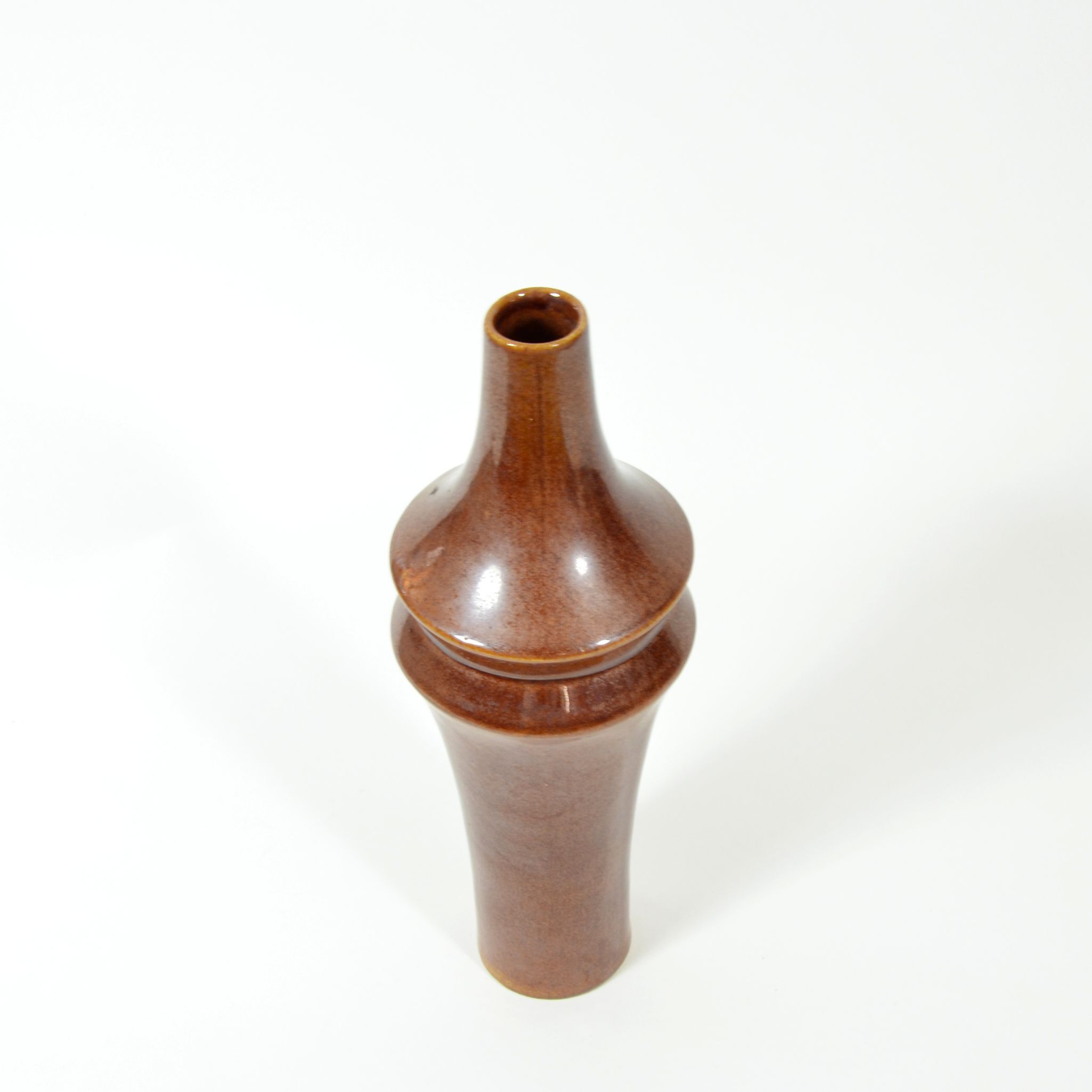 1970s ceramic brown vase