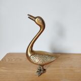 Pair of brass geese