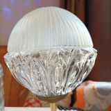 Lampe vintage sur pied bronze globe ancien