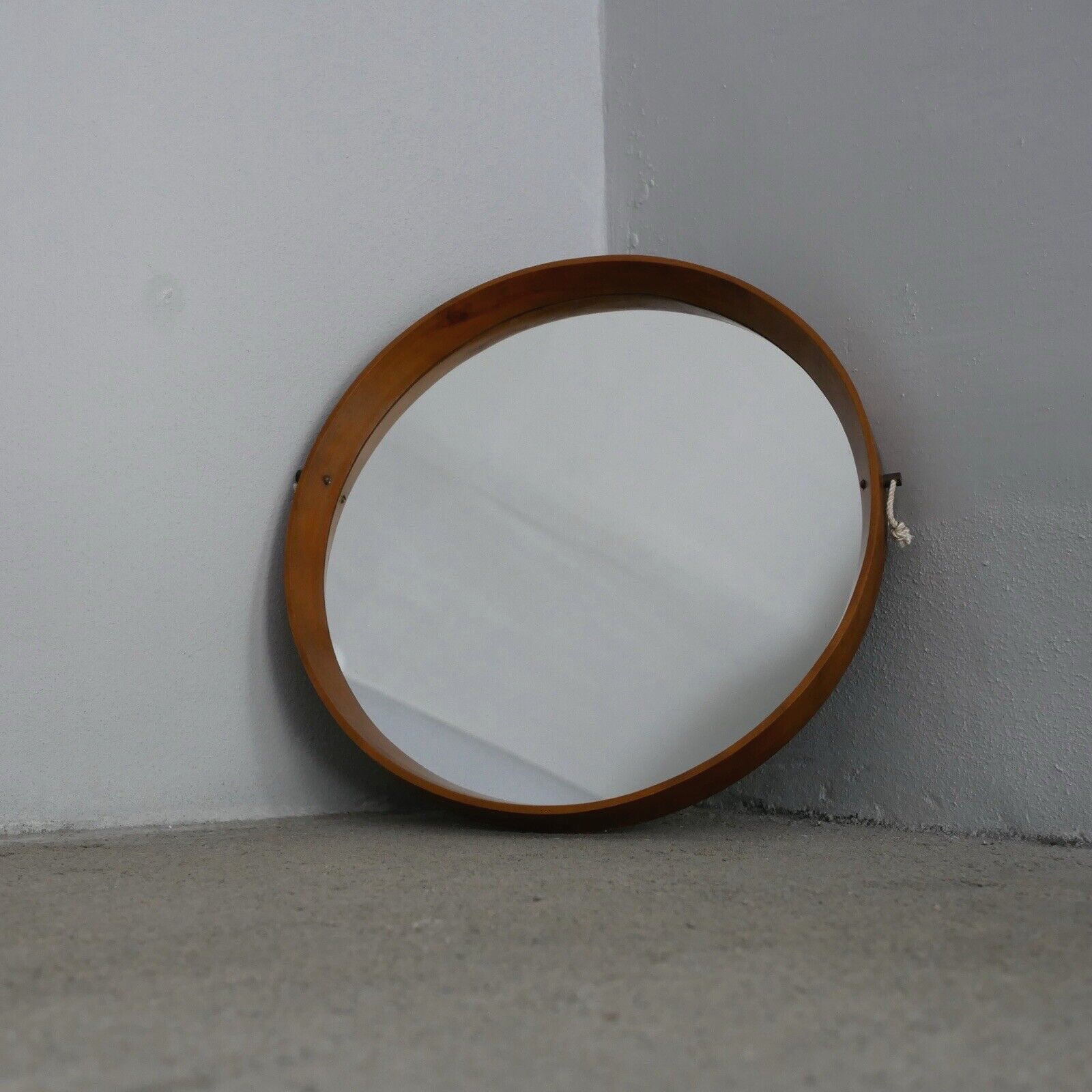 Miroir - Teck - Structure en bois avec laiton - Design italien vintage - Années 60