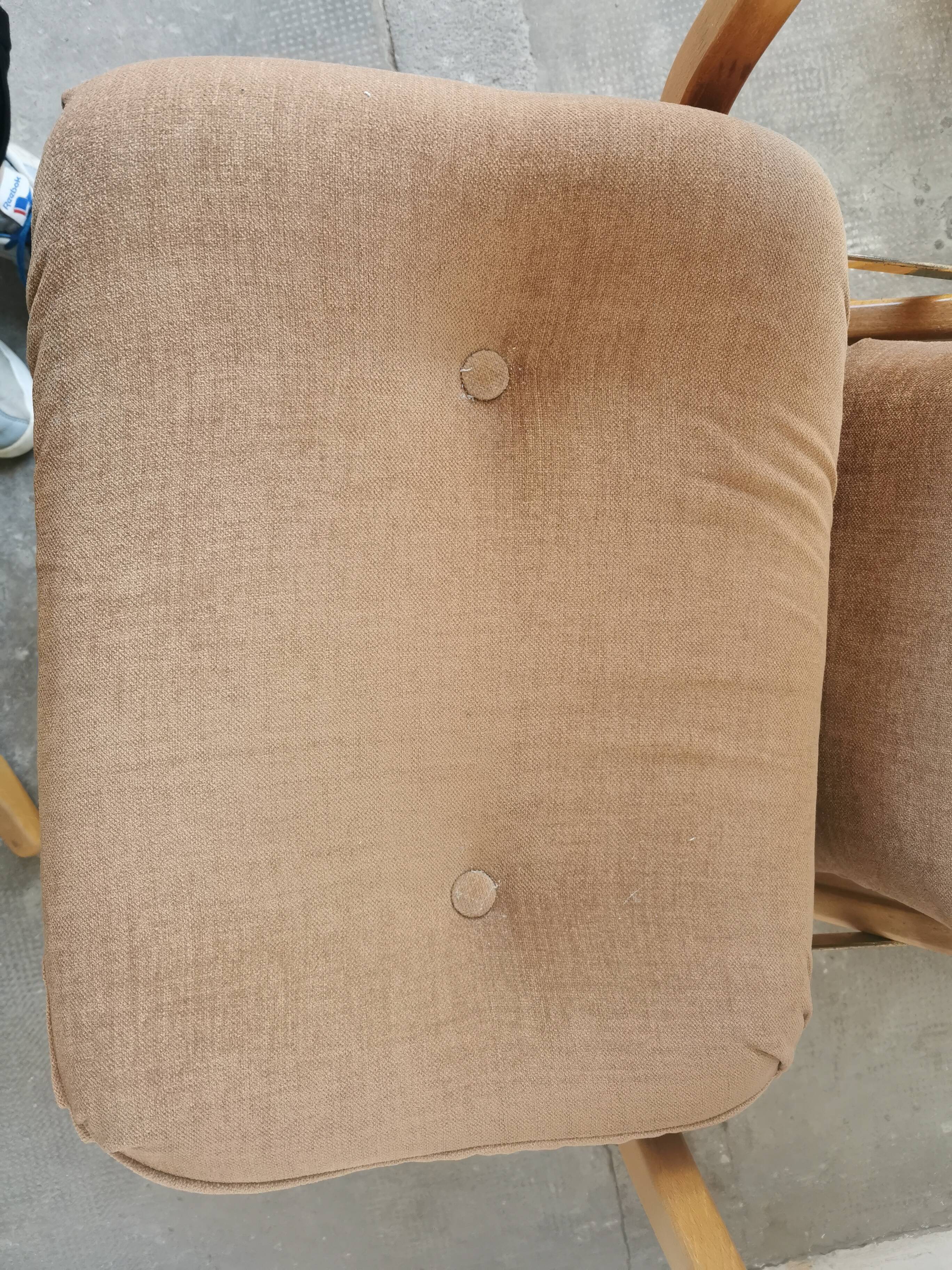 Relax armchair and its velvet ottoman from the 70s /80