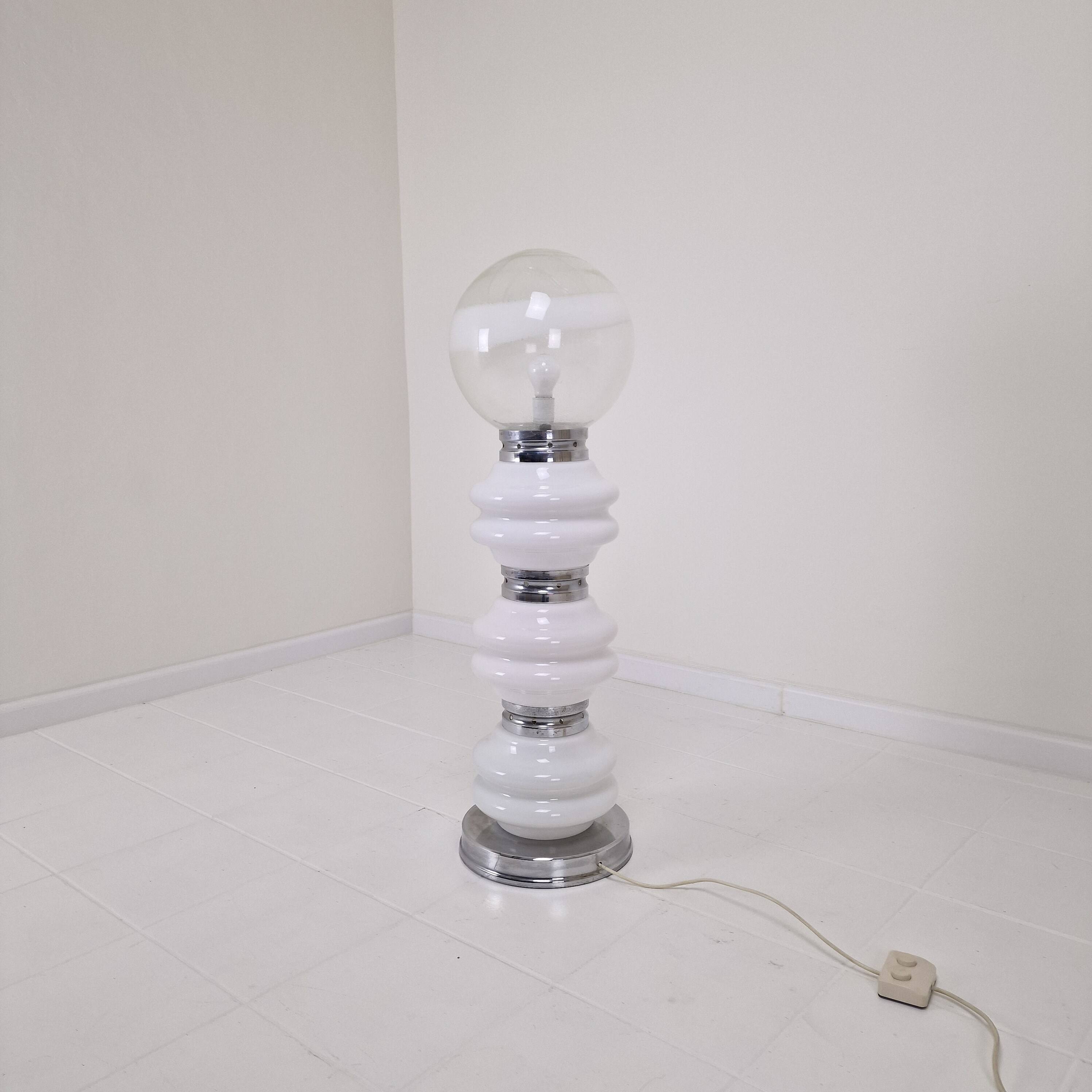 Italian Murano Floor Lamp  in 3 Colors Light, 1970s