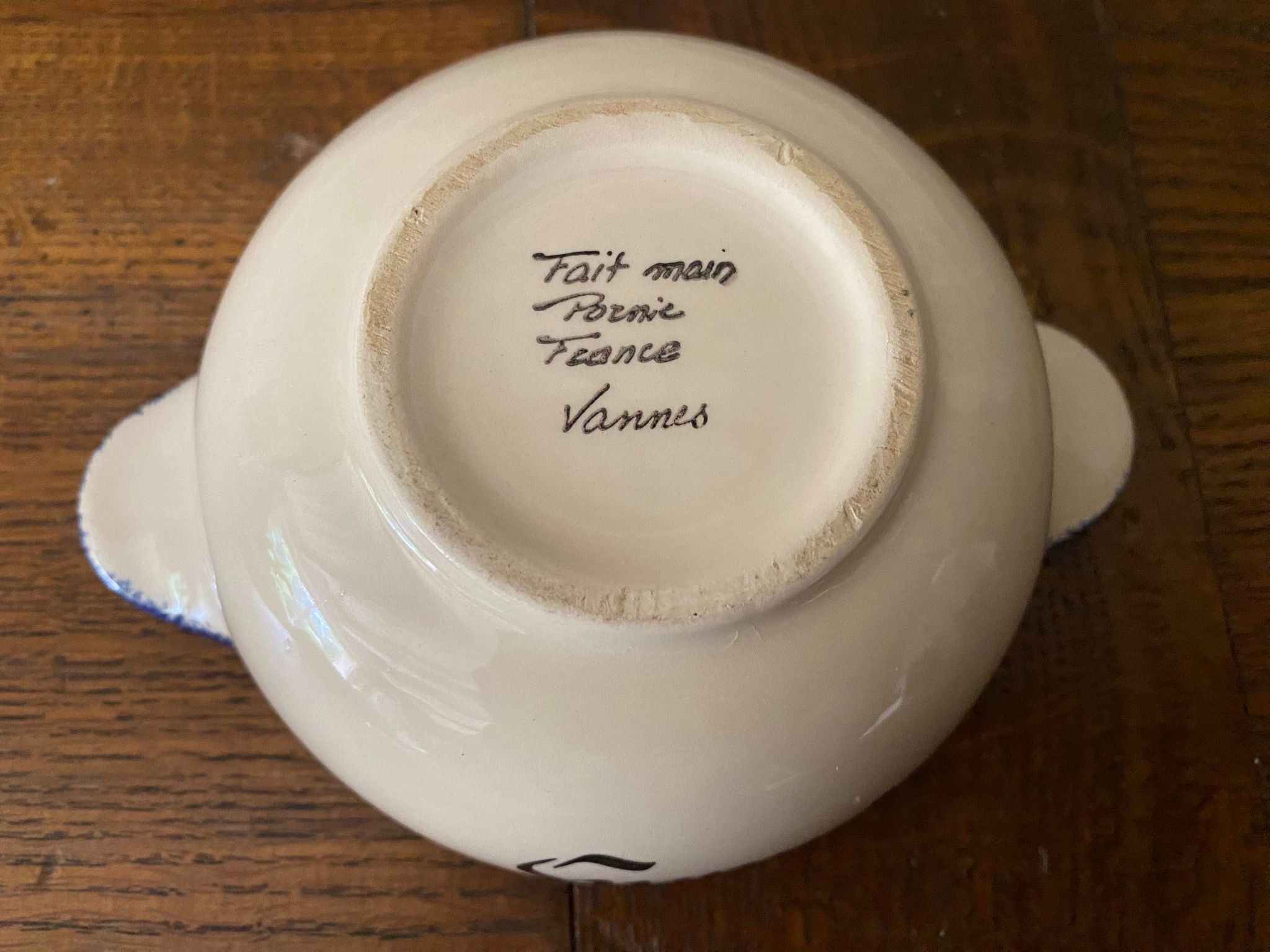 Breton bowl "Mamy" with its saucer, Pornic earthenware