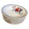 11 Digoin Sarreguemines plates with floral decoration