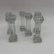 6 Portieux Art Deco knife rests in transparent moulded glass, French glassware from the 1930s.