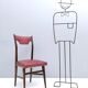 Set of Four Vintage Ebonized Beech and Crimson Skai Dining Chairs, Italy