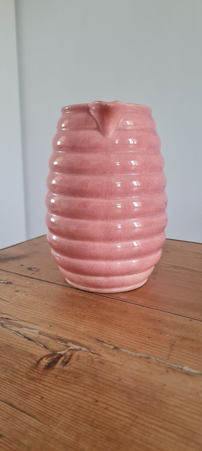 Glazed stoneware pitcher