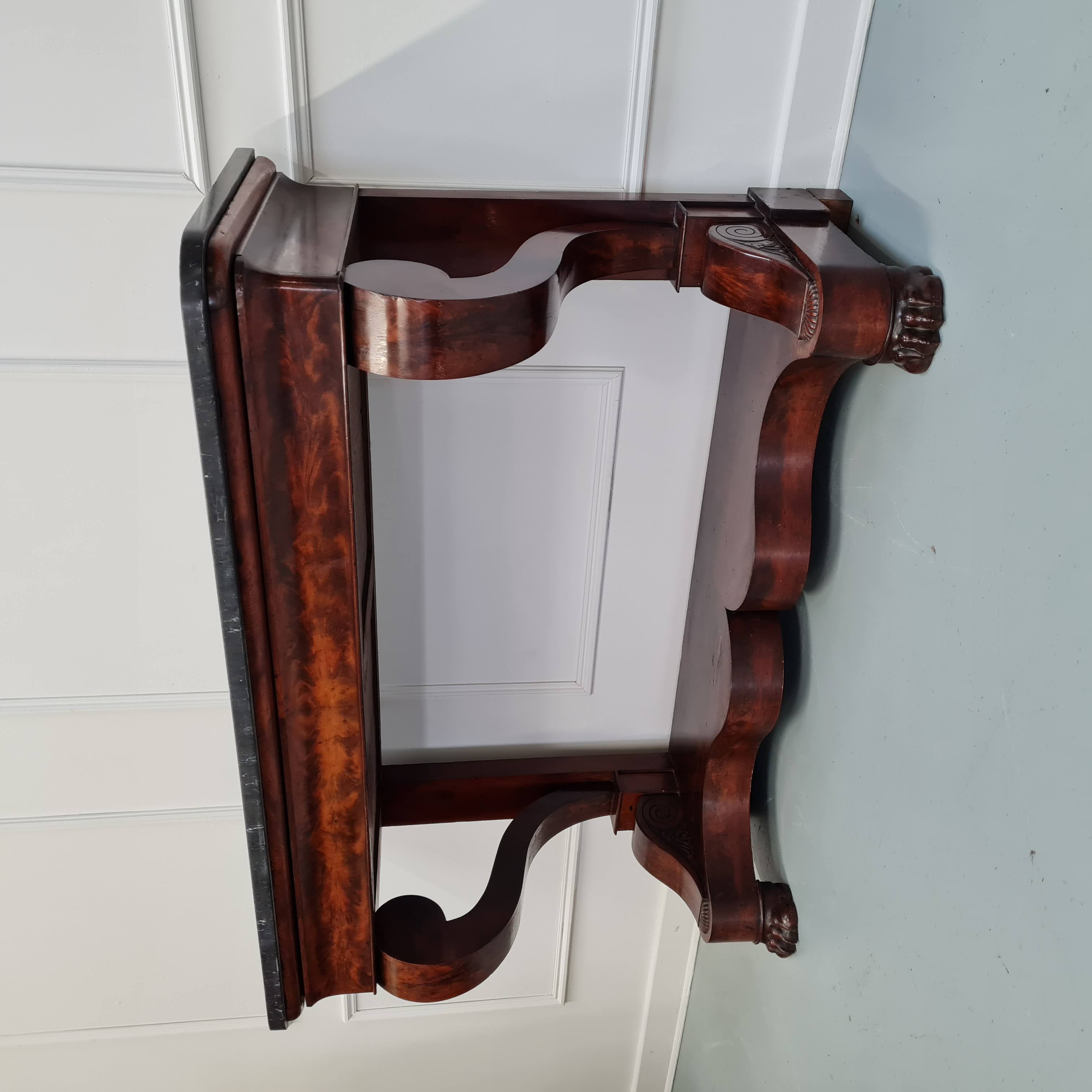 Antique french flame mahogany console table c1830