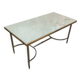 Antique vintage coffee table with marble top