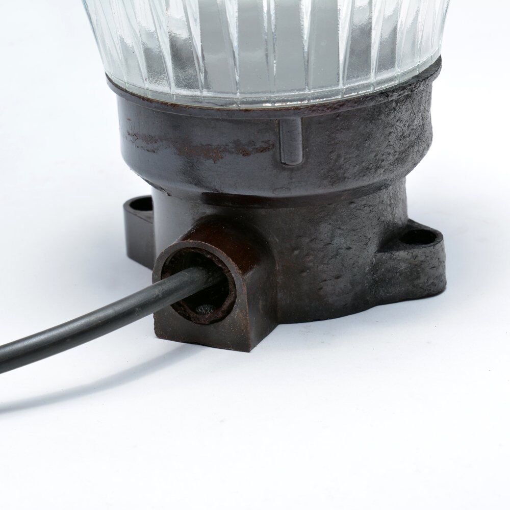 Black bakelite and pressed glass wall lamp, czechoslovakia 1950s