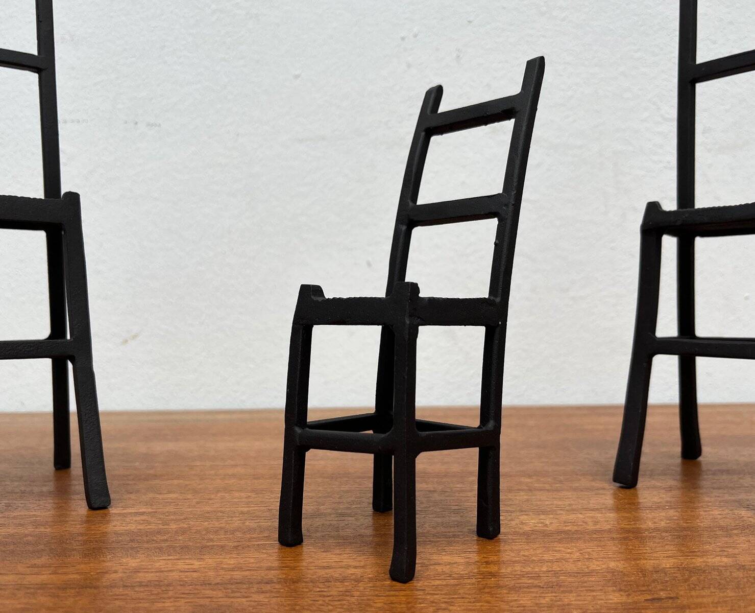 Vintage cast iron art sculptures, set of 3