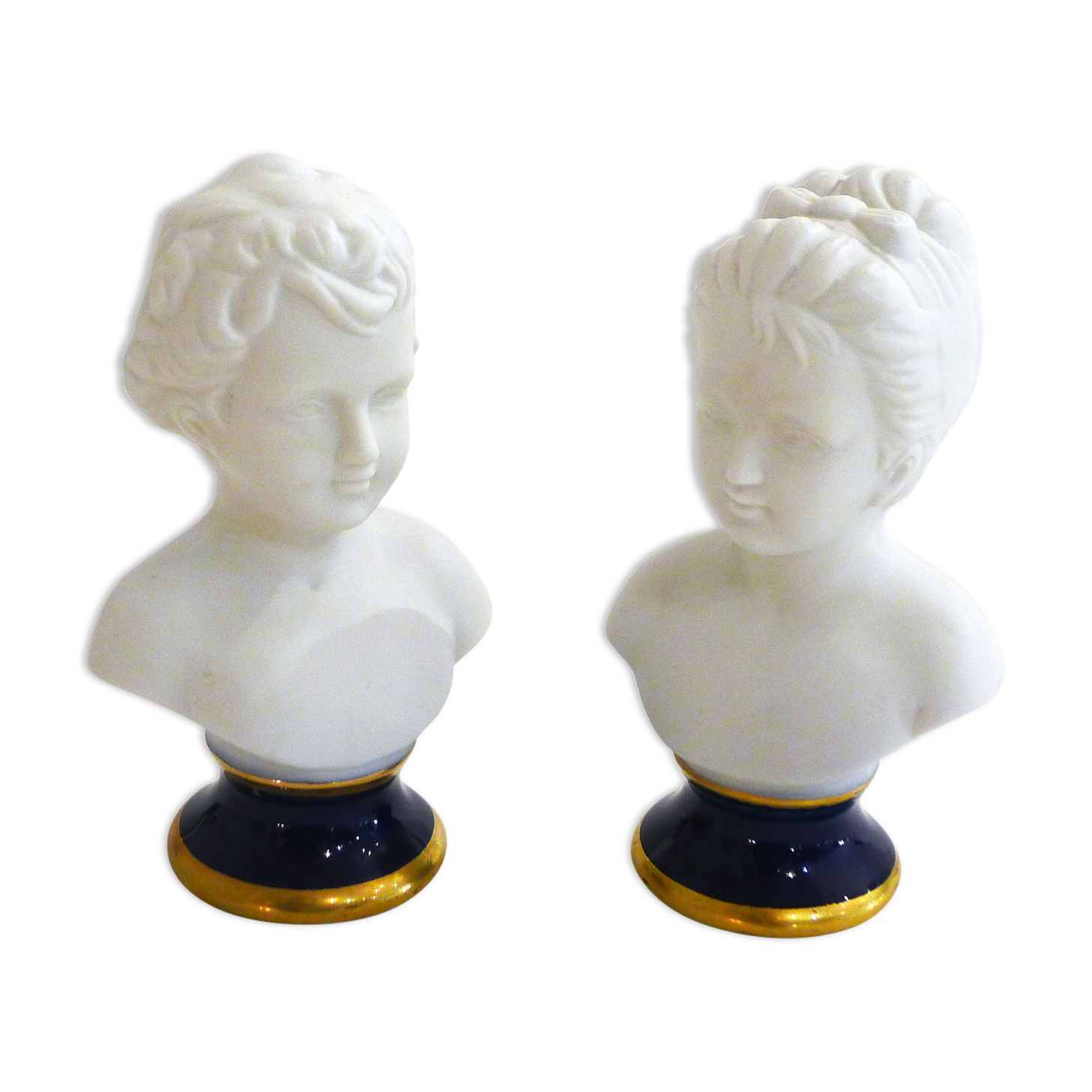 Pair of busts in biscuits