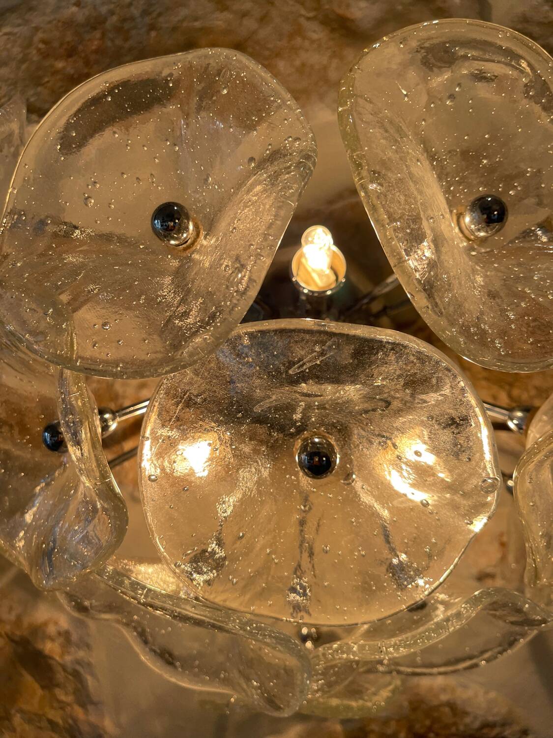 Murano floral wall lamp with chrome, Italy 1990s