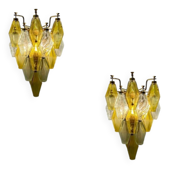 Murano Glass Polygon Sconces Set of 2