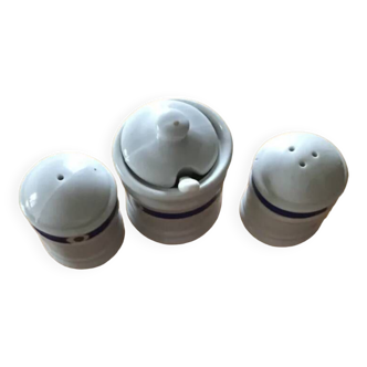 Philippe Deshoulieres salt, pepper and mustard shaker